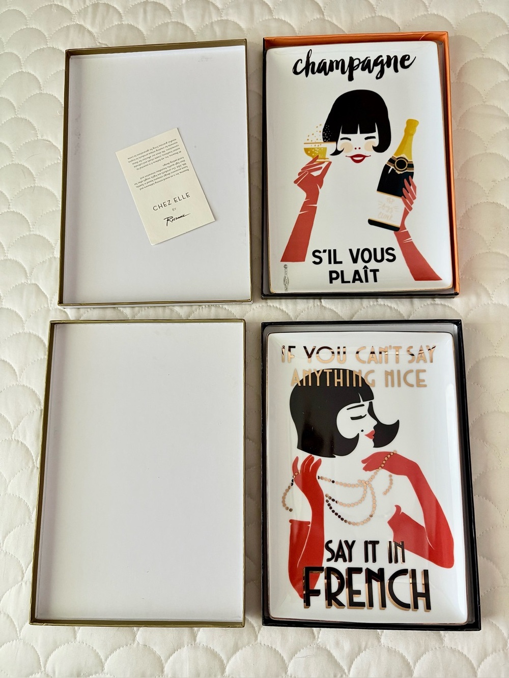 TWO Rosanna French Inspired Trays Vintage NIB Porcelain Chez Elle / Jazz Age - Picture 2 of 12
